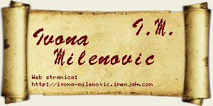 Ivona Milenović vizit kartica